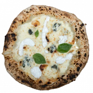 Pizza CANDIDO & FROMAGGIO
Mozzarella, basilic frais, Provola affumicata, Gorgonzola